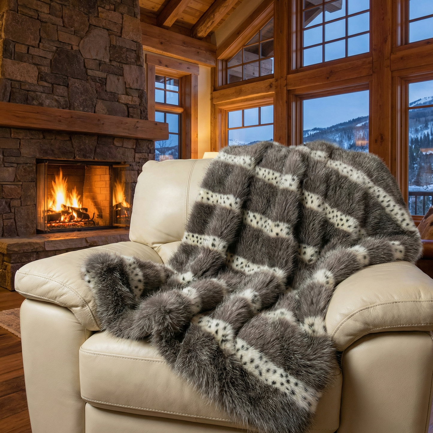 Alaskan Hawk Faux Fur Handmade Luxury Throw - Home & Garden - Home Textile - Bedding