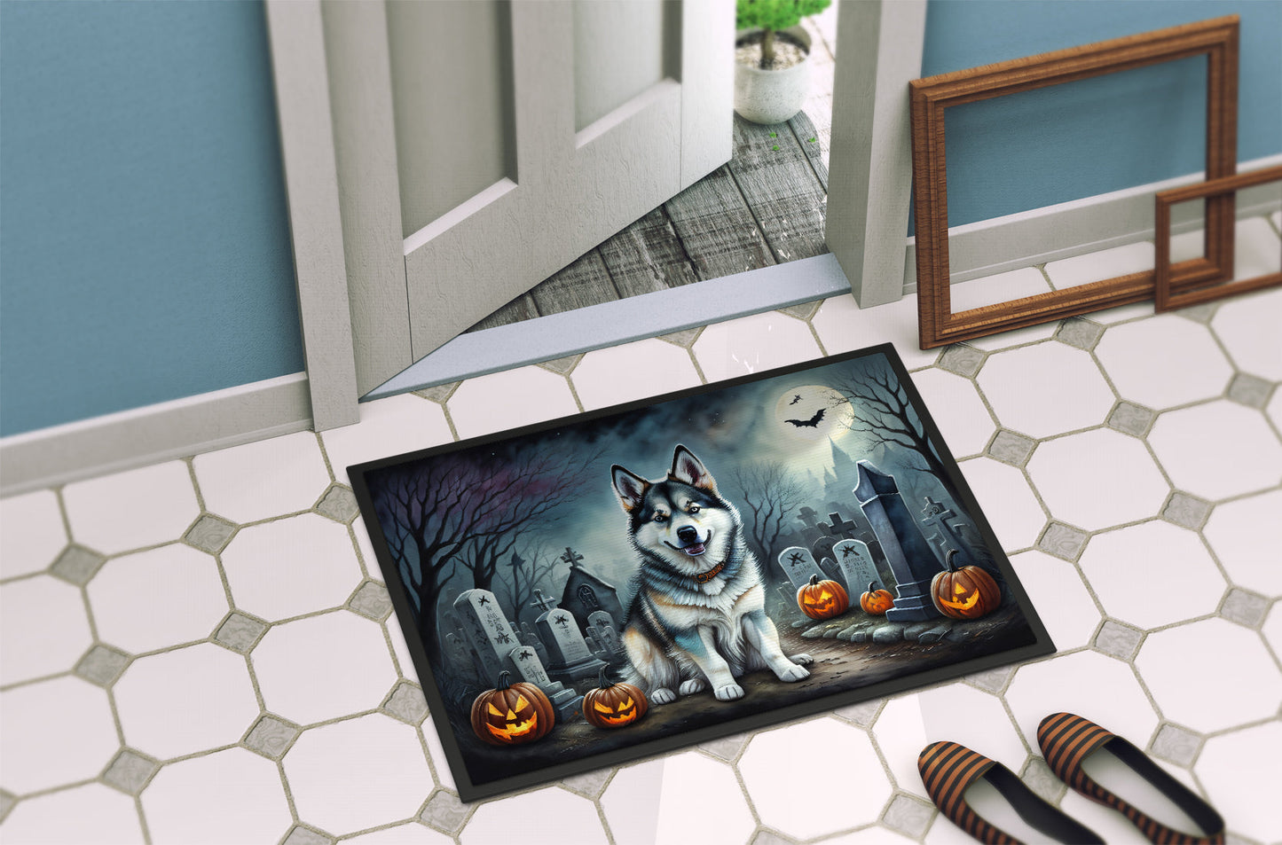 Alaskan Malamute Spooky Halloween Doormat - One Color / One Size - Home & Garden - Home Textile - Carpets & Rugs