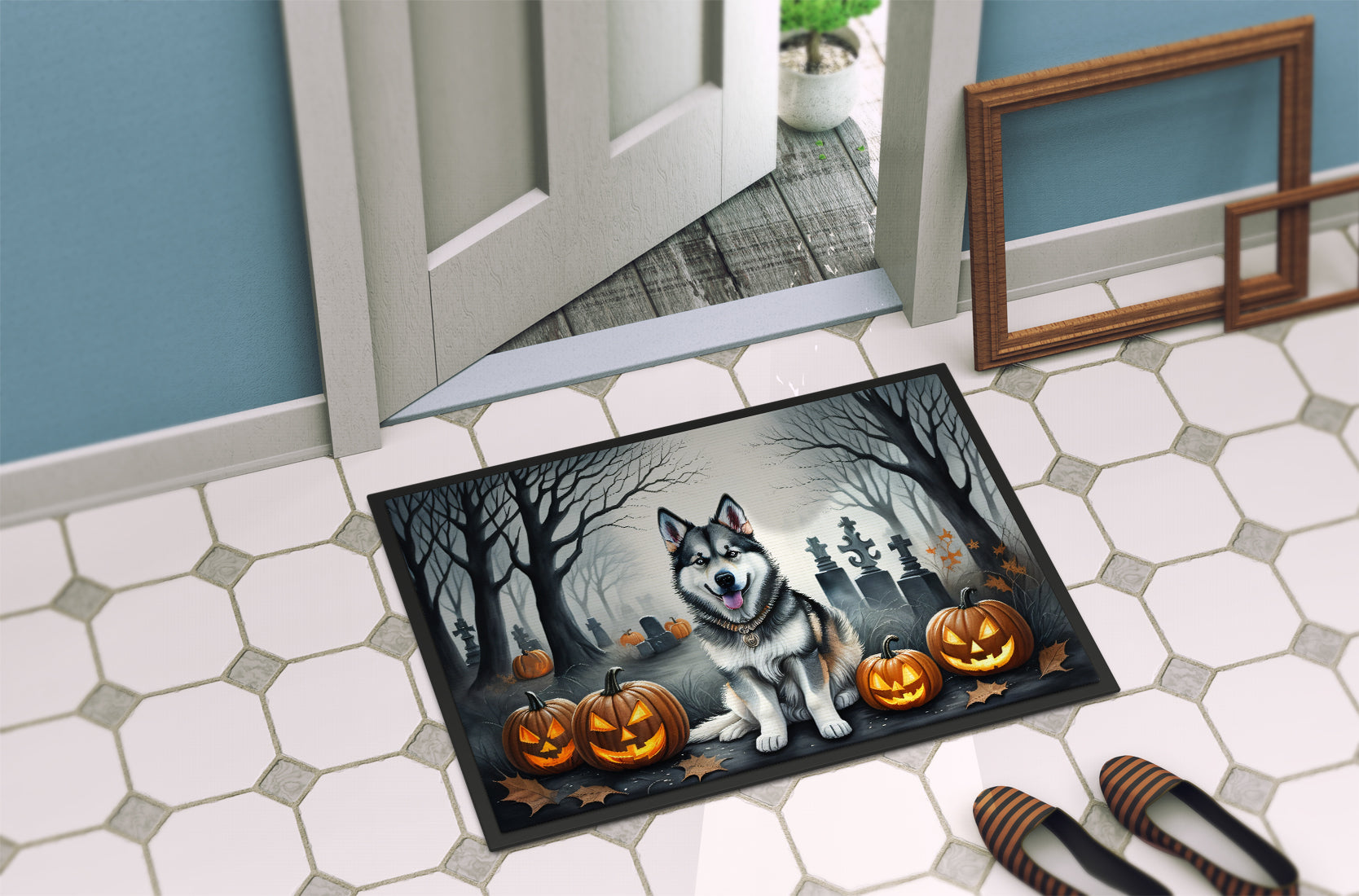 Alaskan Malamute Spooky Halloween Doormat - One Color / One Size - Home & Garden - Home Textile - Carpets & Rugs