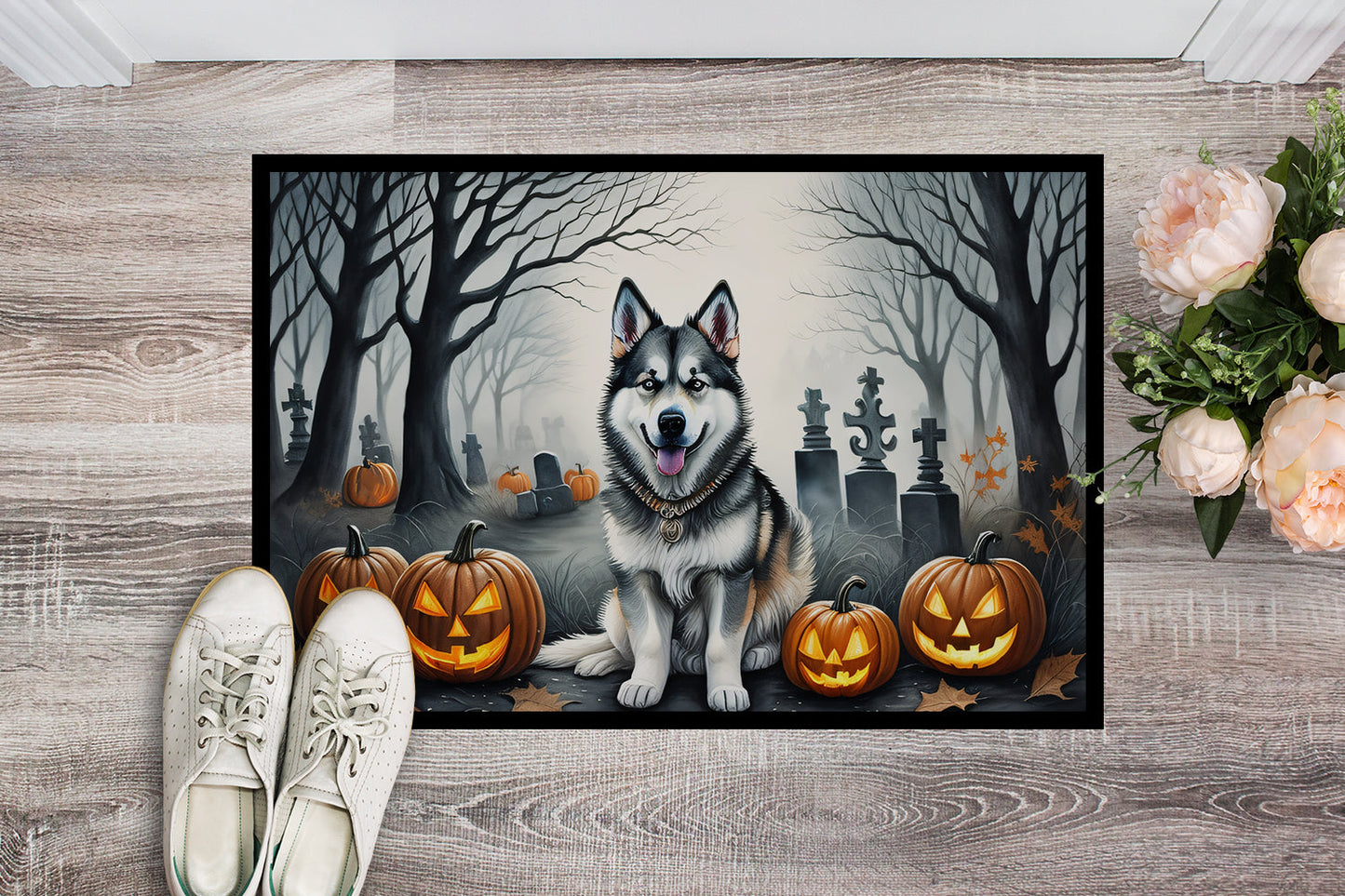 Alaskan Malamute Spooky Halloween Doormat - One Color / One Size - Home & Garden - Home Textile - Carpets & Rugs