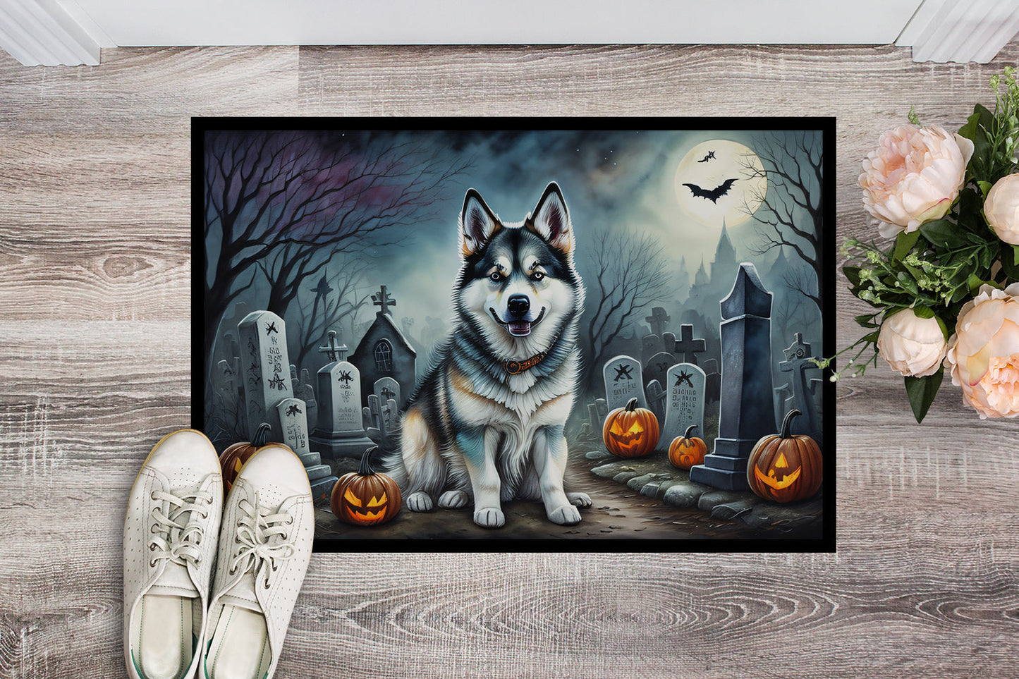 Alaskan Malamute Spooky Halloween Doormat - One Color / One Size - Home & Garden - Home Textile - Carpets & Rugs