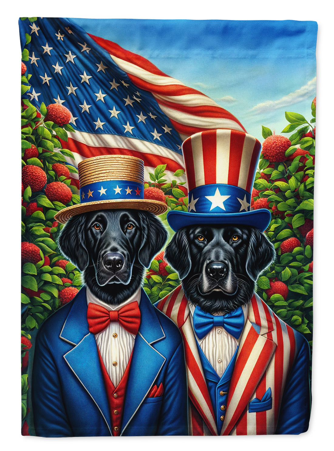 All American Flat-Coated Retriever Garden Flag - One Color / One Size - Home & Garden - Home Decor - Flags Banners &