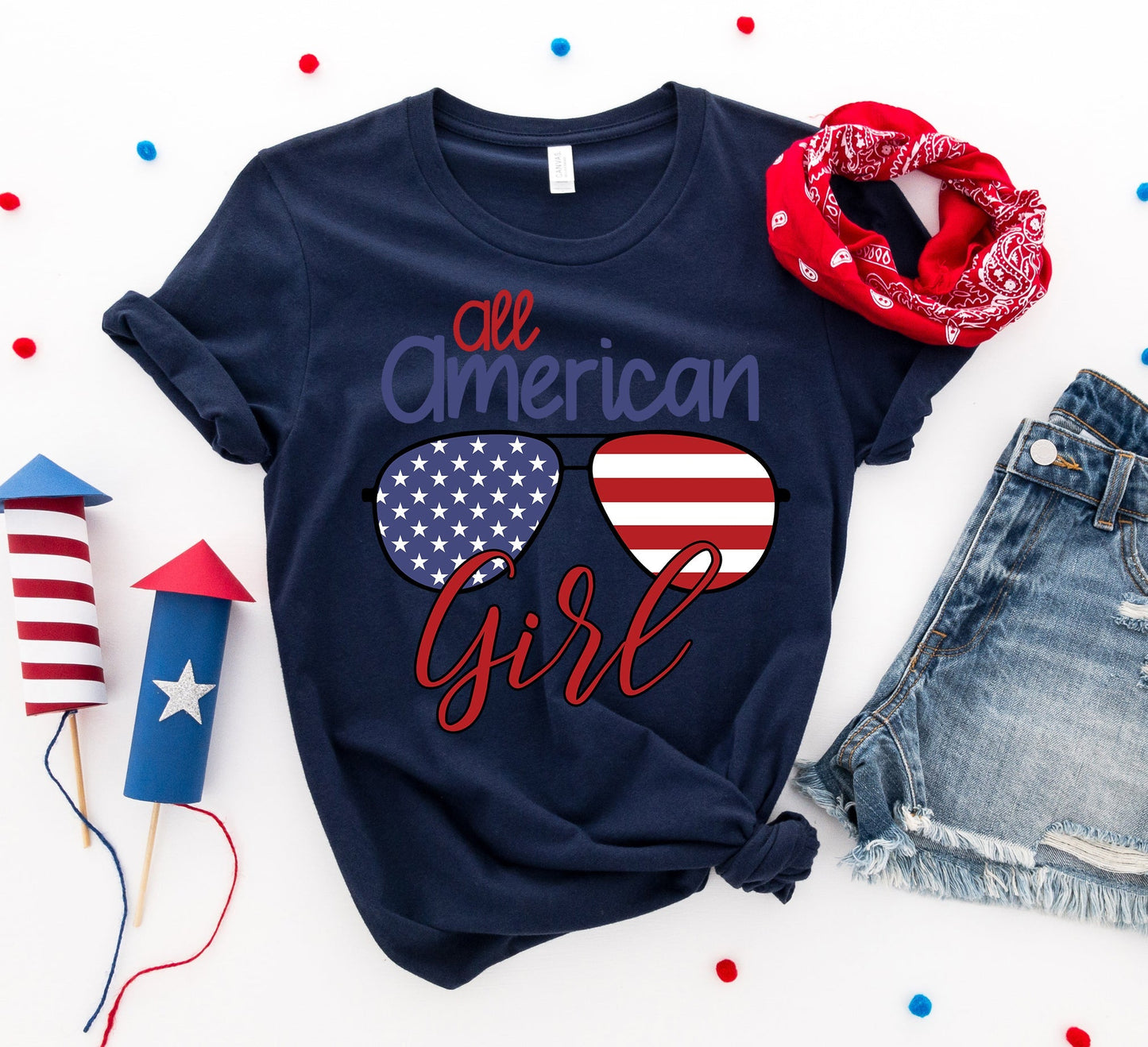 All American Girl T-Shirt - Women’s Fashion - Women’s Clothing - Tops & Tees - T-Shirts