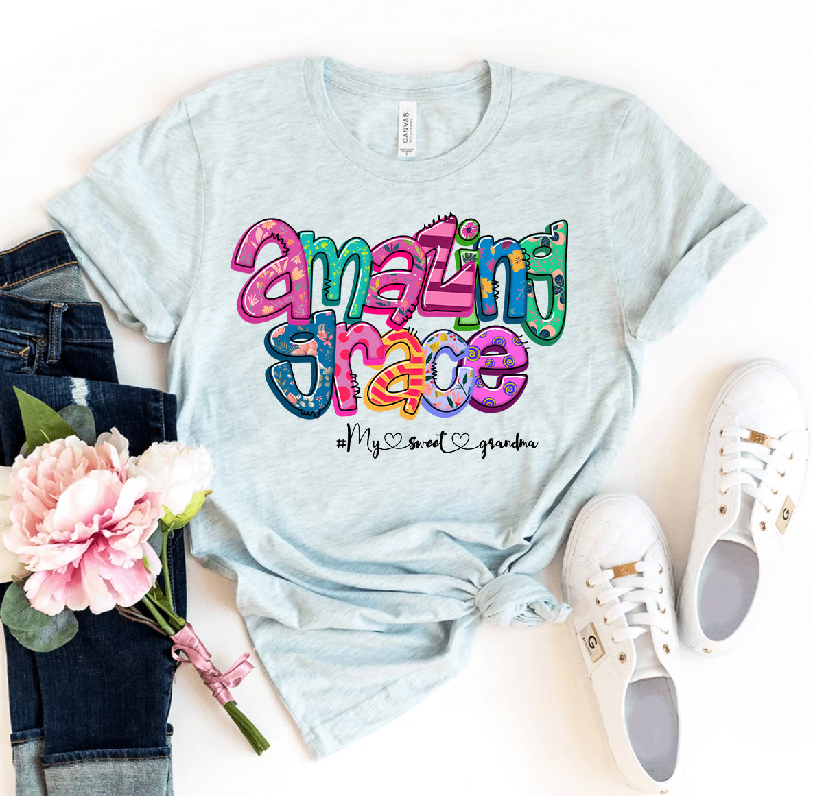 Amazing Grace My Sweet Grandma T-Shirt - Women’s Fashion - Women’s Clothing - Tops & Tees - T-Shirts