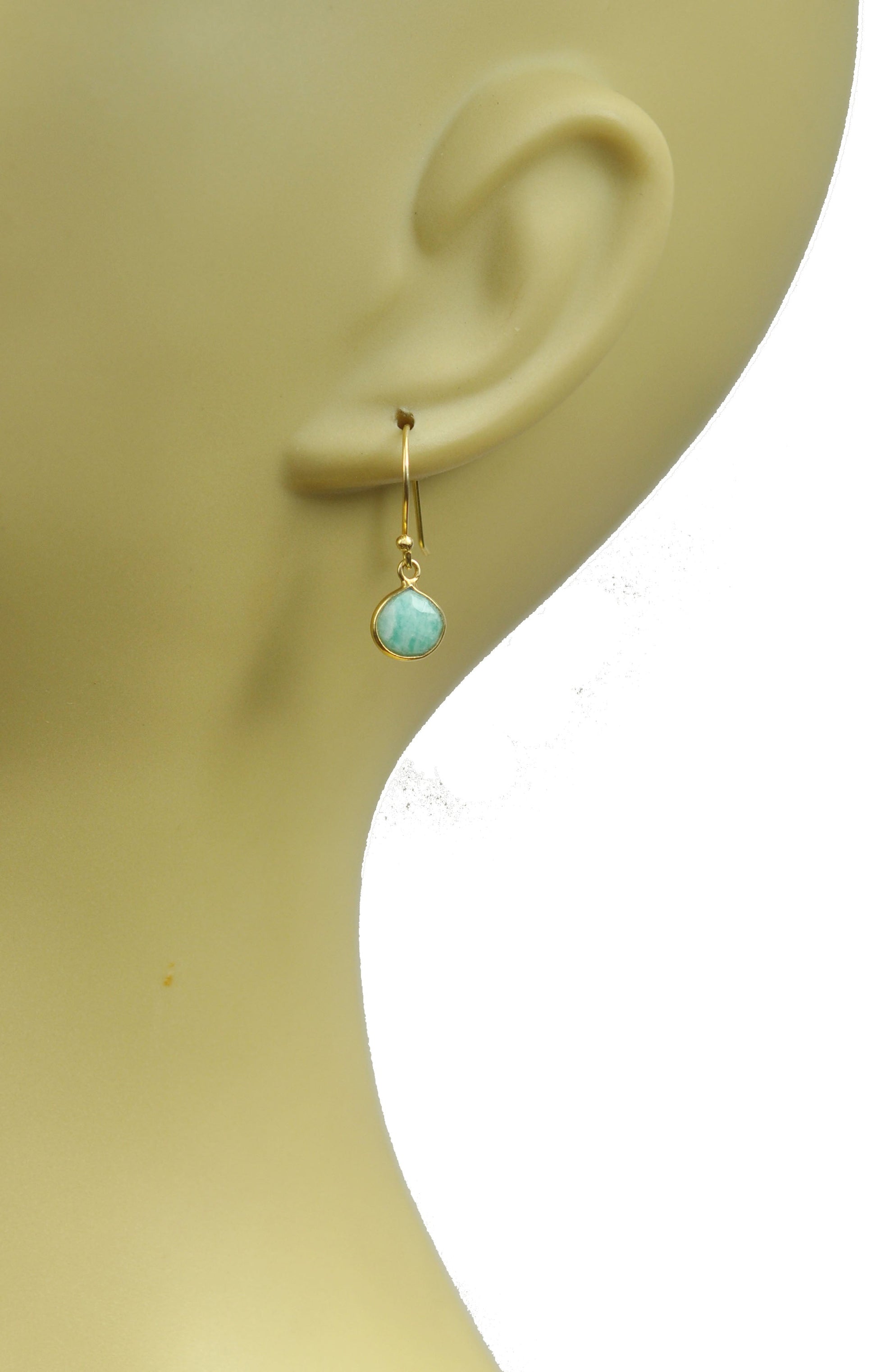 Amazonite Bezel Vermeil Earrings - One Color / One Size - Jewelry & Accessories - Earrings