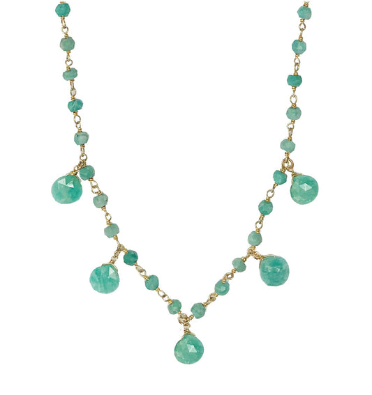 Amazonite Droplet Vermeil Necklace - One Color / One Size - Jewelry & Accessories - Necklaces & Pendants