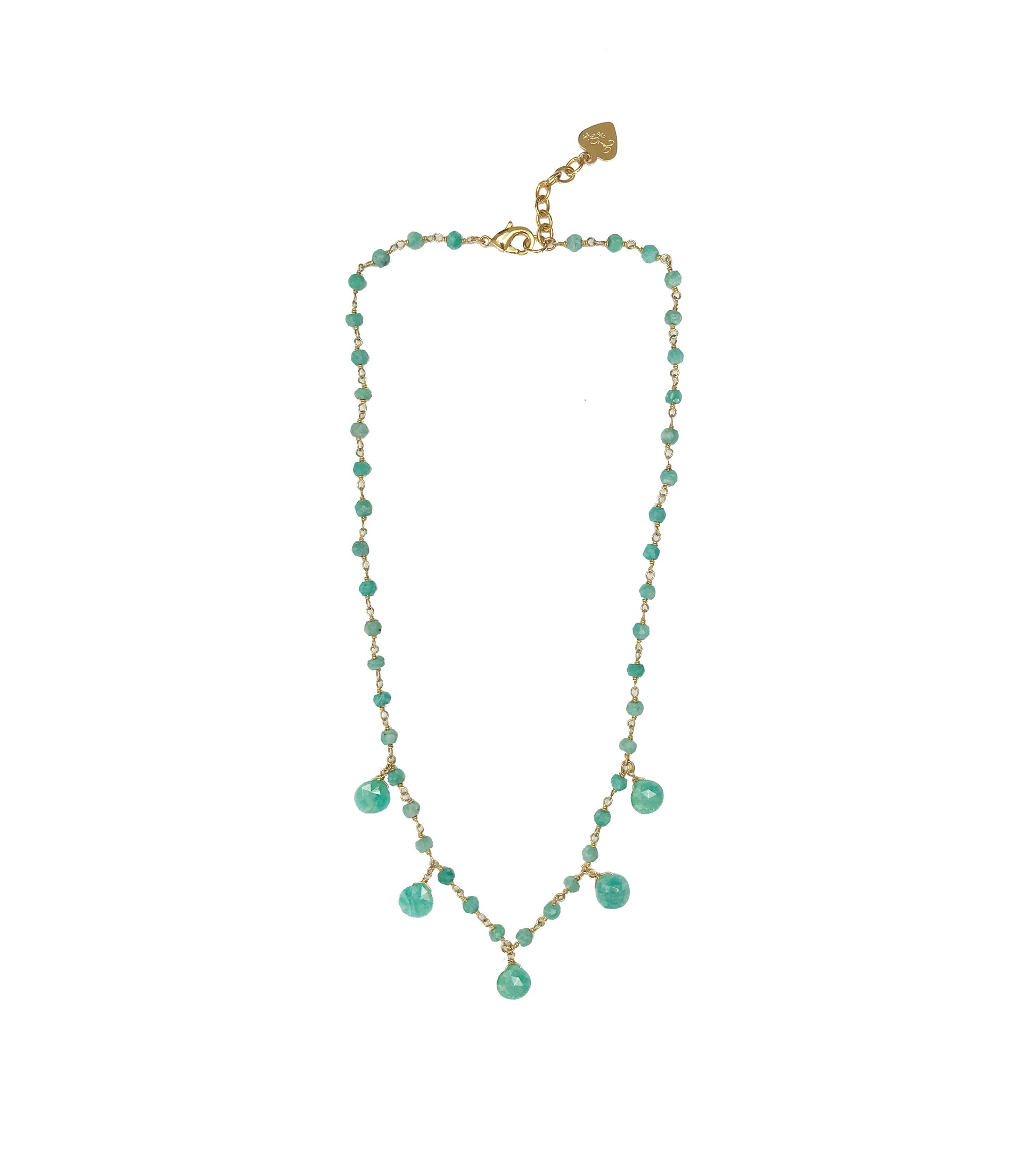 Amazonite Droplet Vermeil Necklace - One Color / One Size - Jewelry & Accessories - Necklaces & Pendants