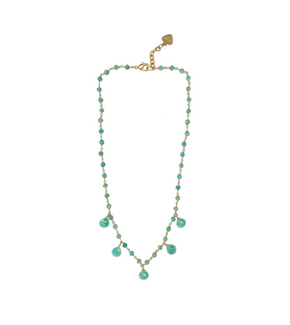 Amazonite Droplet Vermeil Necklace - One Color / One Size - Jewelry & Accessories - Necklaces & Pendants