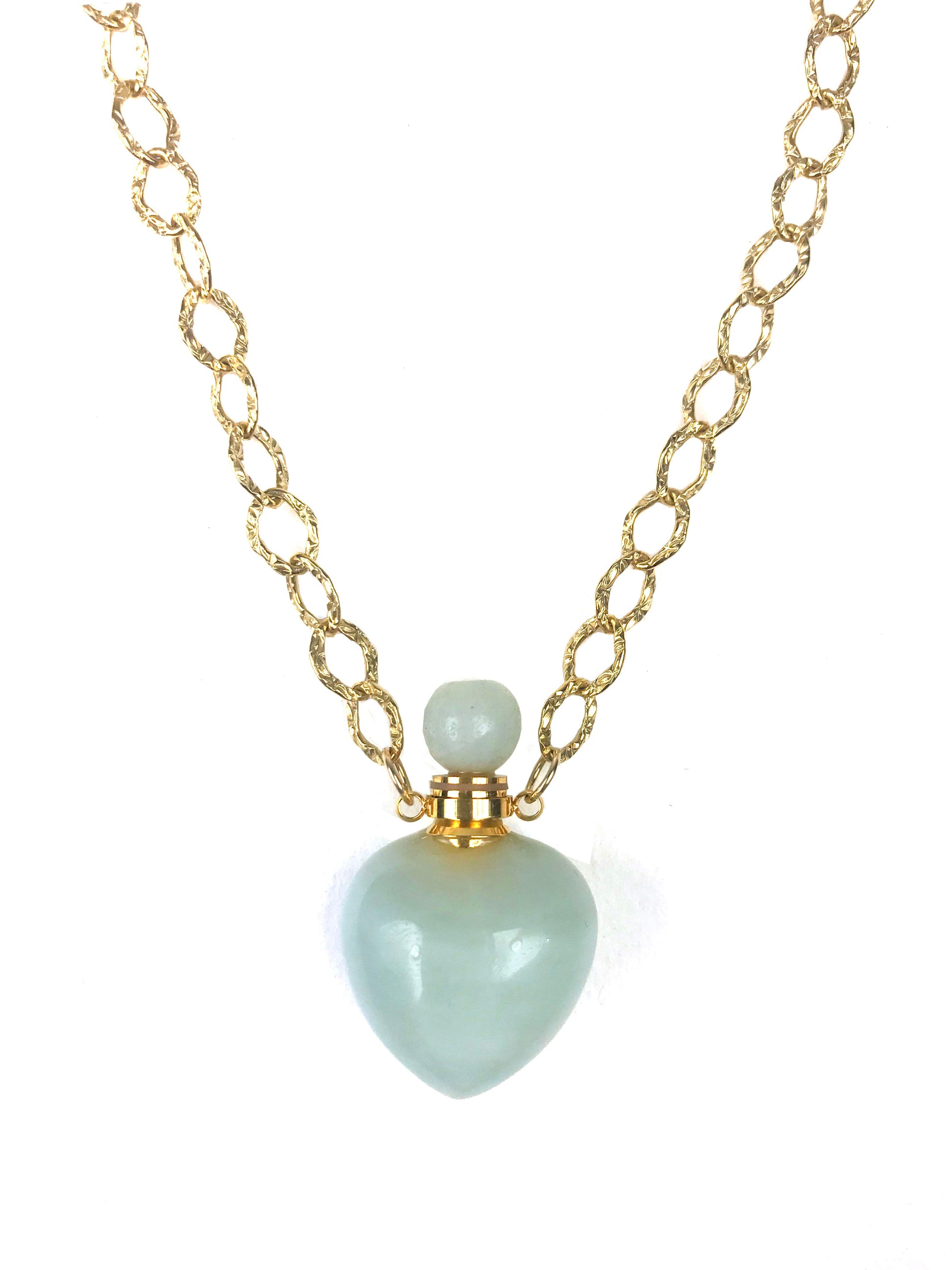 Amazonite Heart Chain Necklace - One Color / One Size - Jewelry & Accessories - Necklaces & Pendants