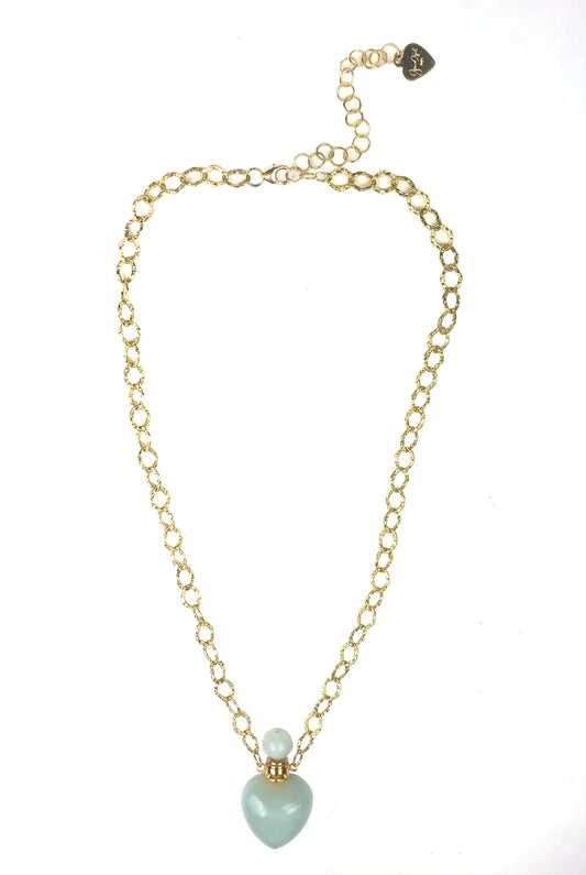 Amazonite Heart Chain Necklace - One Color / One Size - Jewelry & Accessories - Necklaces & Pendants