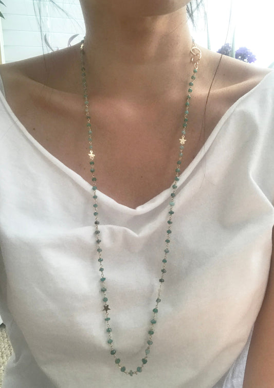 Amazonite Star Convertible Mask Necklace - One Color / One Size - Jewelry & Accessories - Necklaces & Pendants - Chain