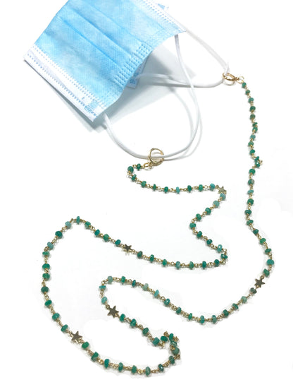 Amazonite Star Convertible Mask Necklace - One Color / One Size - Jewelry & Accessories - Necklaces & Pendants - Chain