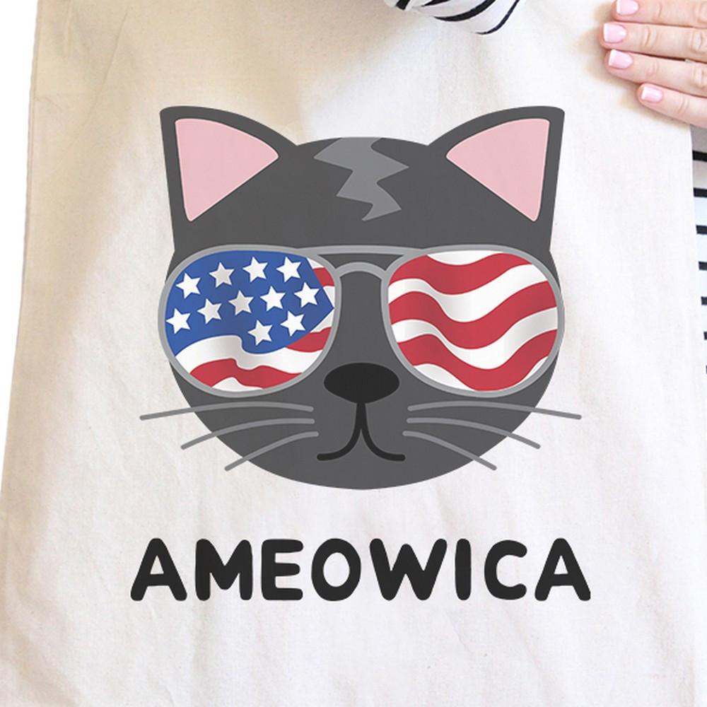 Ameowica Natural Eco-Friendly Canvas Bag Unique Cat Design Tote Bag - One Color / One Size - Bags & Luggage - Women’s