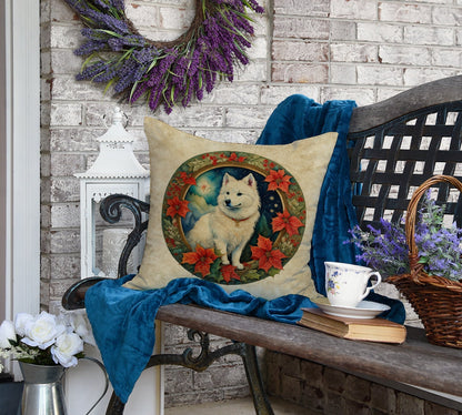 American Eskimo Christmas Flowers Throw Pillow - One Color / One Size - Home & Garden - Home Textile - Pillows