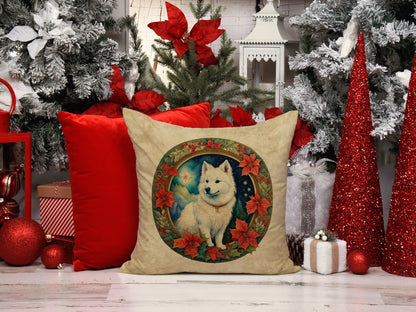 American Eskimo Christmas Flowers Throw Pillow - One Color / One Size - Home & Garden - Home Textile - Pillows