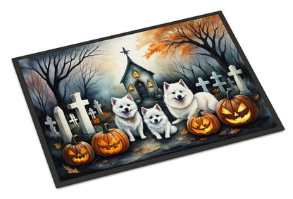 American Eskimo Spooky Halloween Doormat - One Color / One Size - Home & Garden - Home Textile - Carpets & Rugs