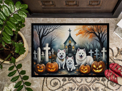 American Eskimo Spooky Halloween Doormat - One Color / One Size - Home & Garden - Home Textile - Carpets & Rugs