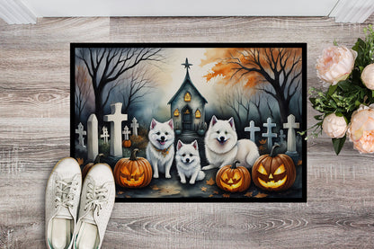 American Eskimo Spooky Halloween Doormat - One Color / One Size - Home & Garden - Home Textile - Carpets & Rugs