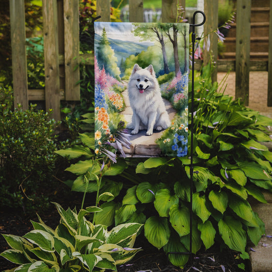 American Eskimo Spring Garden Garden Flag - One Color / One Size - Home & Garden - Home Decor - Flags Banners &