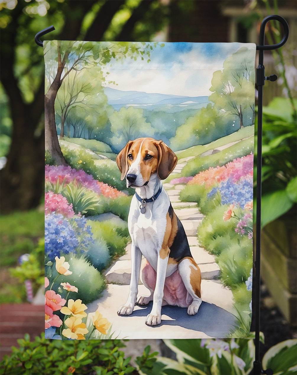 American Foxhound Spring Garden Garden Flag - One Color / One Size - Home & Garden - Home Decor - Flags Banners &