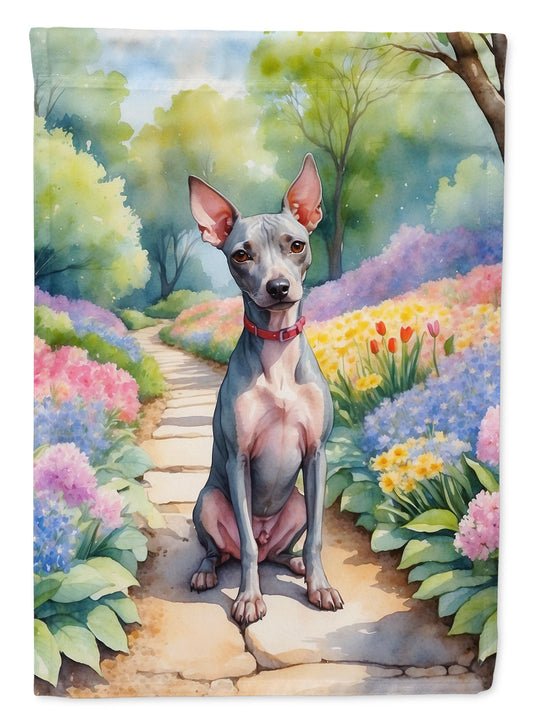 American Hairless Terrier Spring Garden Garden Flag - One Color / One Size - Home & Garden - Home Decor - Flags Banners