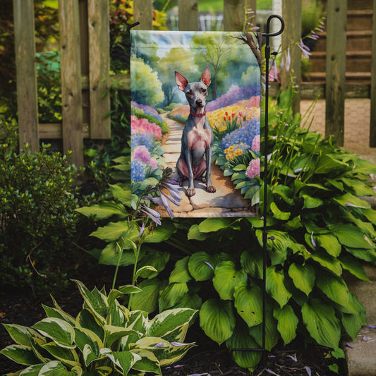 American Hairless Terrier Spring Garden Garden Flag - One Color / One Size - Home & Garden - Home Decor - Flags Banners