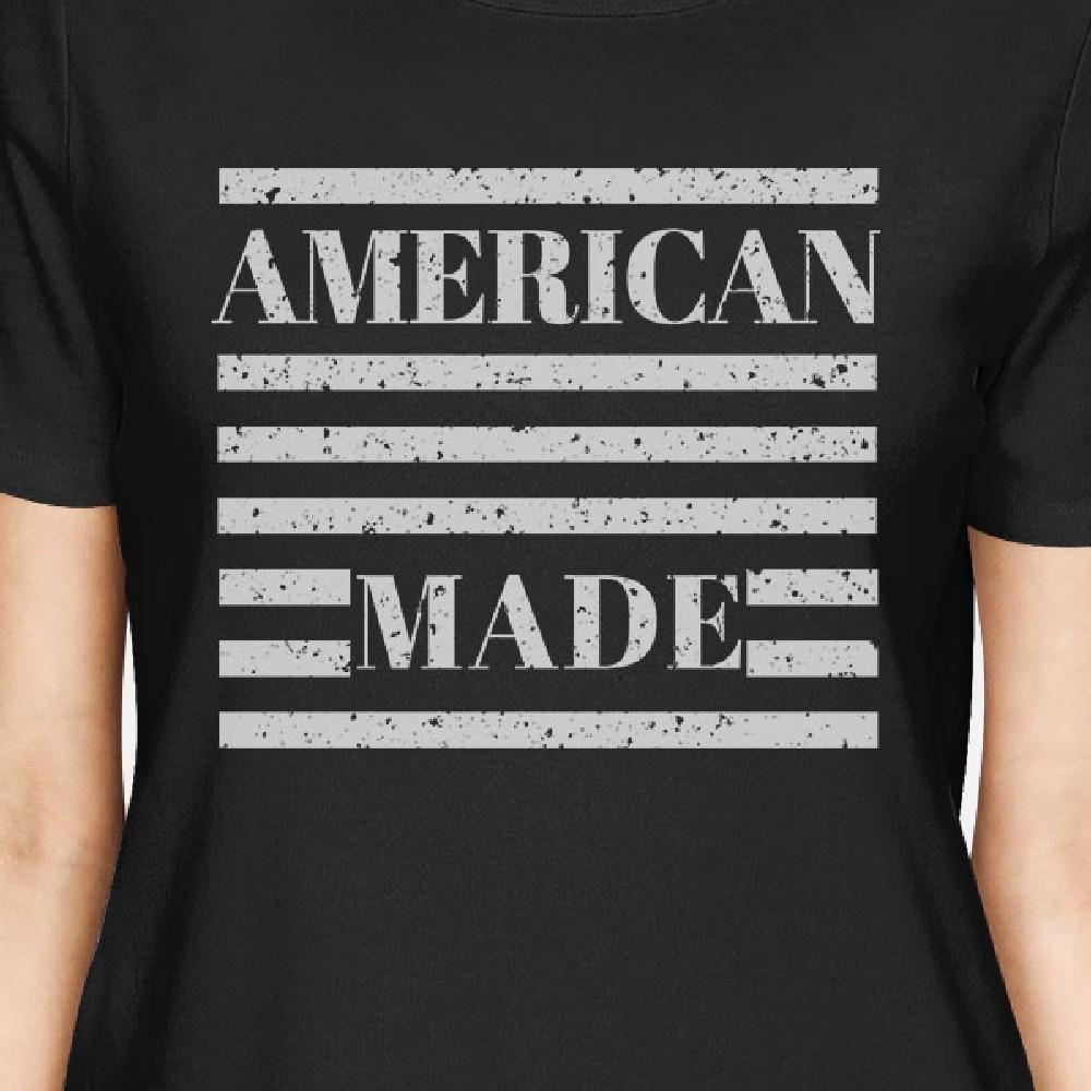 American Made Womens Black Cotton Tee Fourth of July Graphic Shirt - Women’s Fashion - Women’s Clothing - Tops & Tees