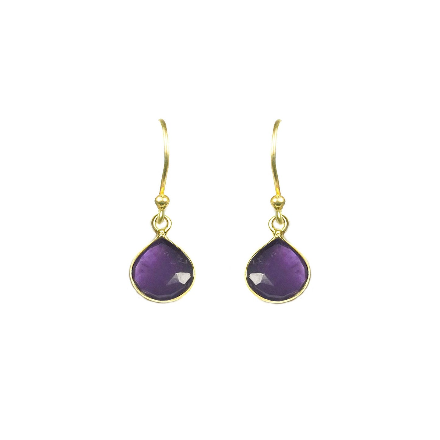 Amethyst Bezel Drop Earrings - One Color / One Size - Jewelry & Accessories - Fine Jewelry - Earrings