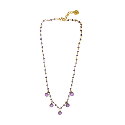 Amethyst Droplet Vermeil Necklace - One Color / One Size - Jewelry & Accessories - Necklaces & Pendants