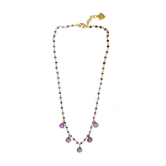 Amethyst Droplet Vermeil Necklace - One Color / One Size - Jewelry & Accessories - Necklaces & Pendants