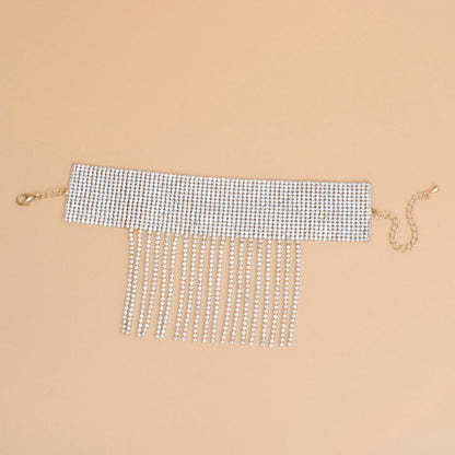 Anklet Gold Rhinestone 16 Line Fringe for Women