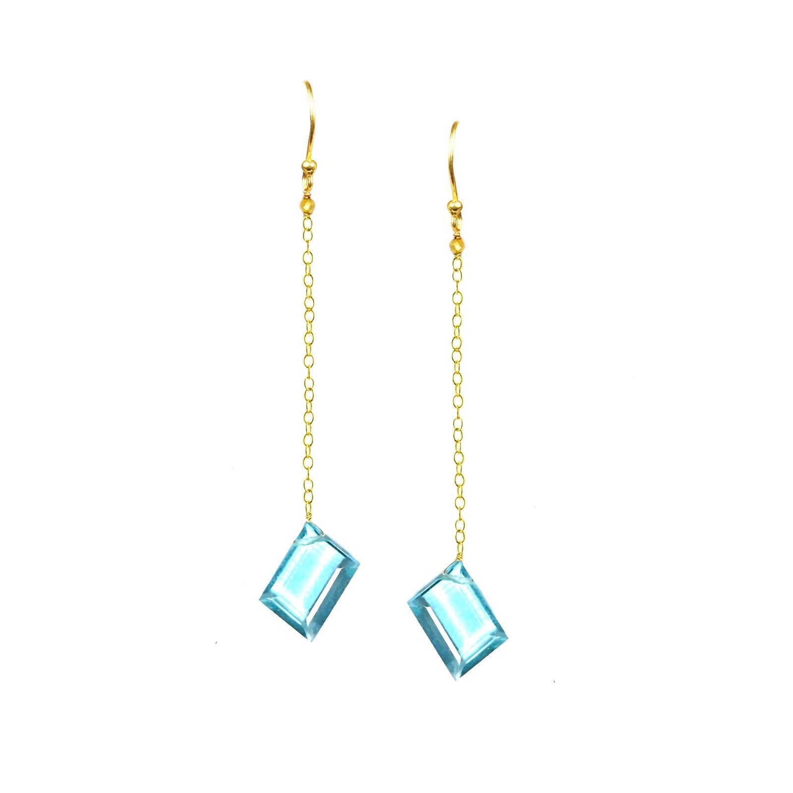 Apatite Long Dangle Earrings - One Color / One Size - Jewelry & Accessories - Earrings - Drop Earrings