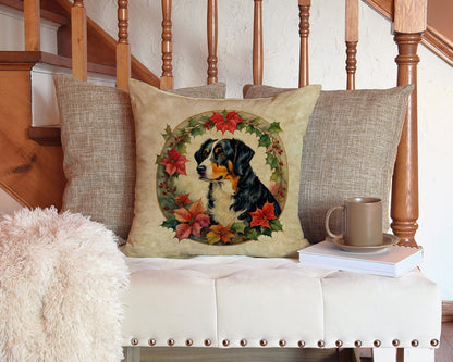 Appenzeller Sennenhund Christmas Flowers Throw Pillow - One Color / One Size - Home & Garden - Home Textile - Pillows