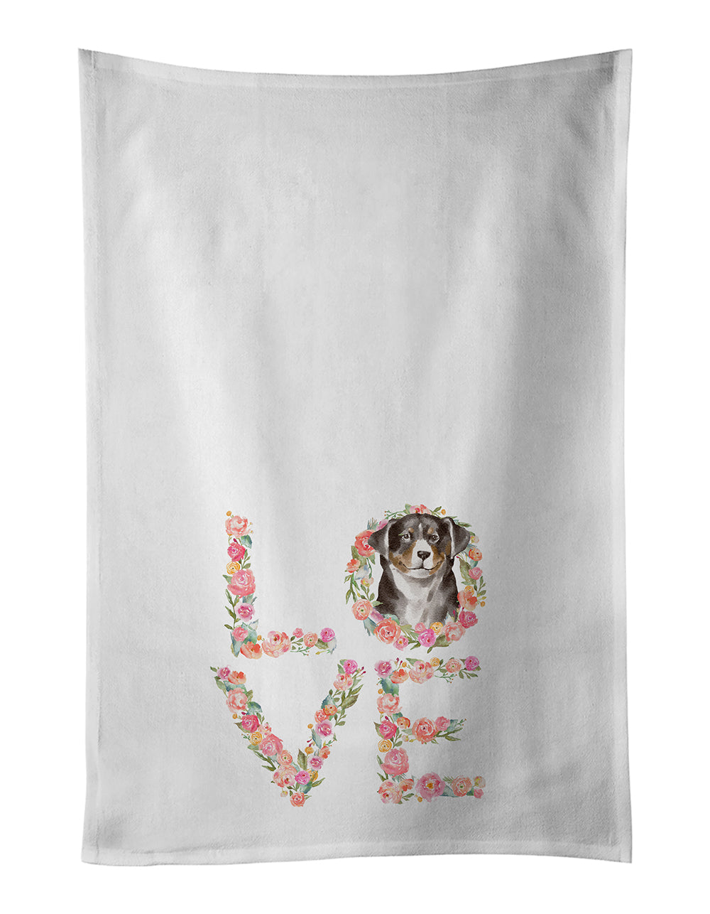 Appenzeller Sennenhund Love Kitchen Towel Set of 2 - One Color / One Size - Home & Garden - Home Textile - Towels