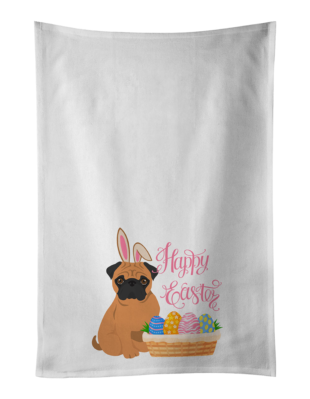 Apricot Pug Easter Kitchen Towel Set of 2 - One Color / One Size - Home & Garden - Home Textile - Towels