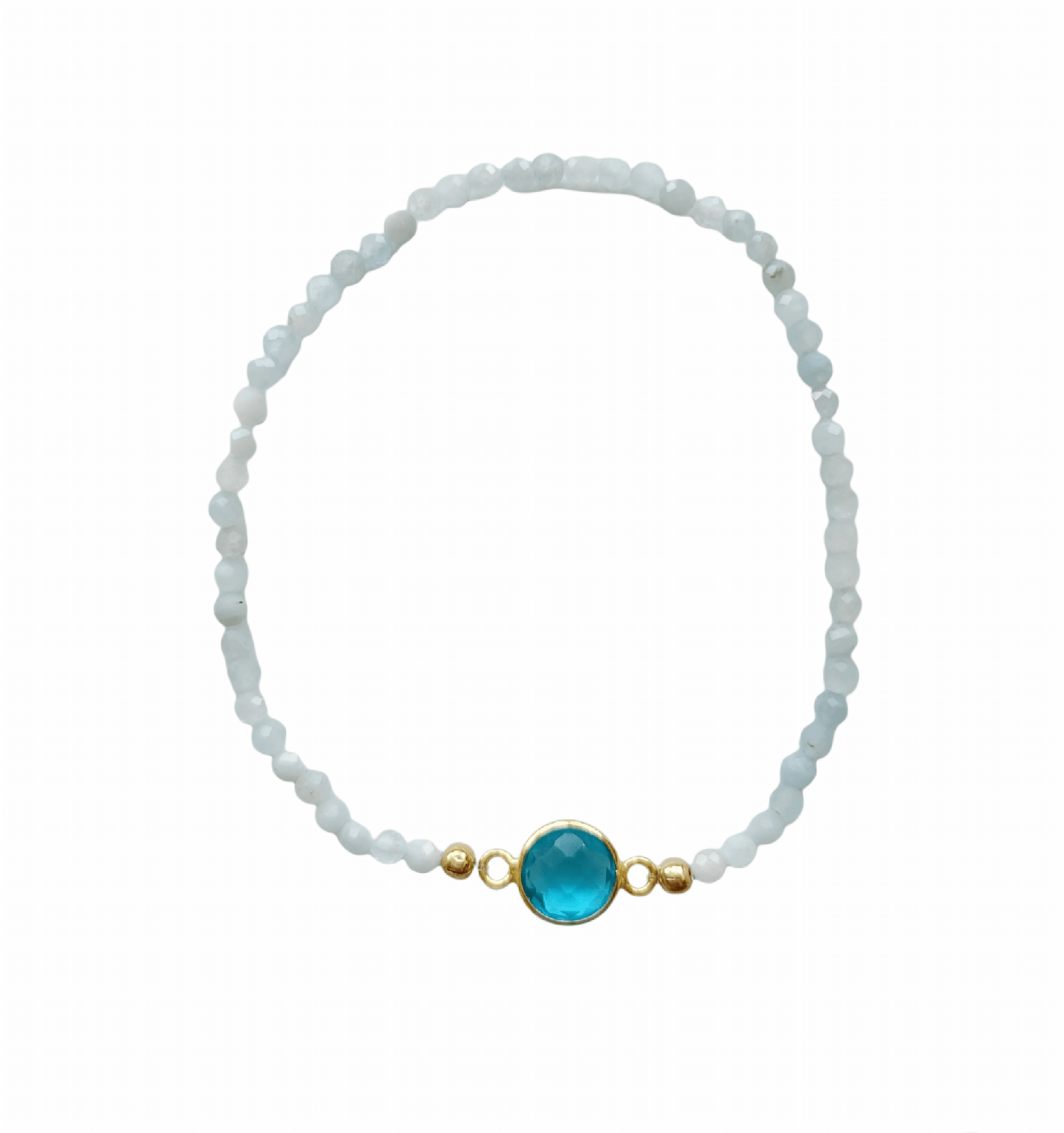 Aquamarine Blue Bracelet - Small - Jewelry & Accessories - Bracelets & Bangles - Strand Bracelets