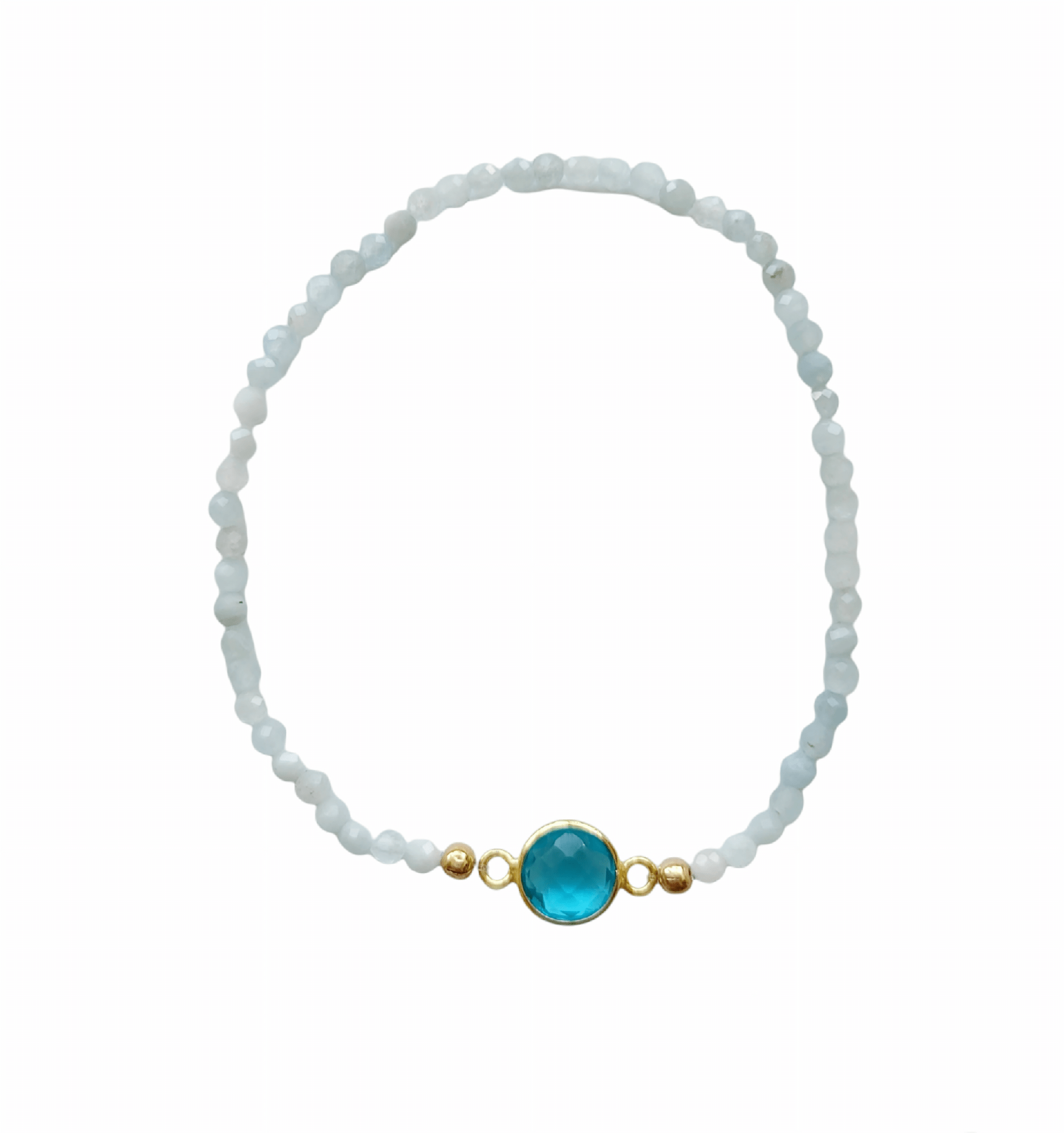Aquamarine Blue Bracelet - Small - Jewelry & Accessories - Bracelets & Bangles - Strand Bracelets