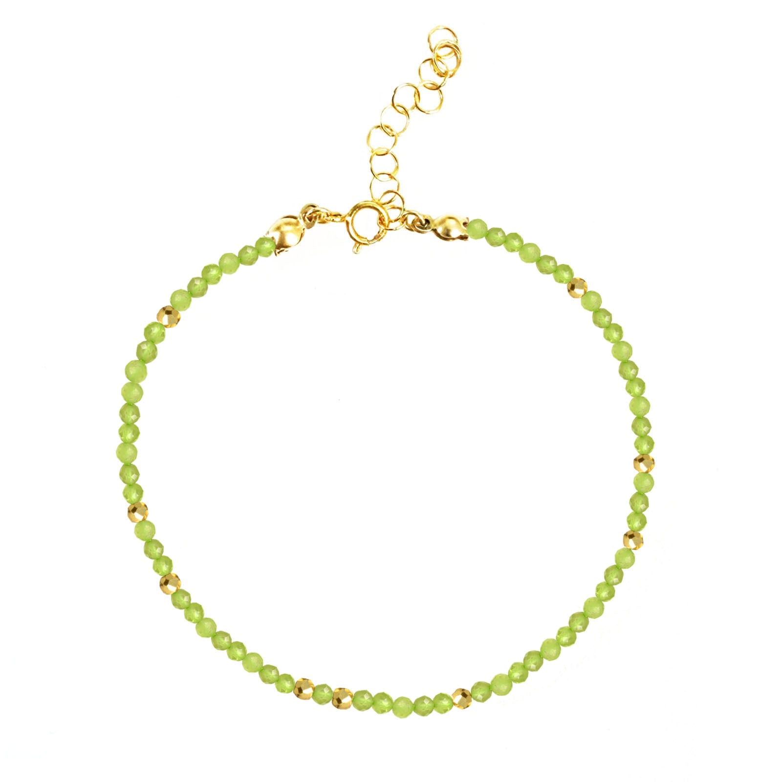 August Birthstone Bracelet - Peridot - One Color / One Size - Jewelry & Accessories - Bracelets & Bangles - Strand