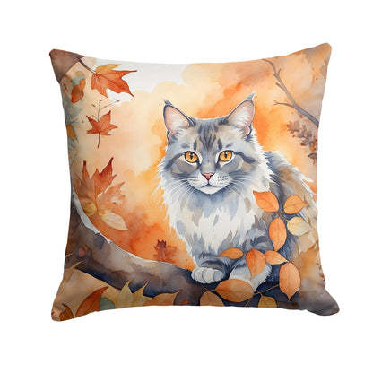Australian Mist Cat in Fall Leaves Throw Pillow - One Color / One Size - Home & Garden - Home Textile - Pillows