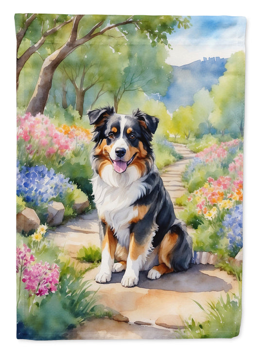 Australian Shepherd Spring Garden Garden Flag - One Color / One Size - Home & Garden - Home Decor - Flags Banners &