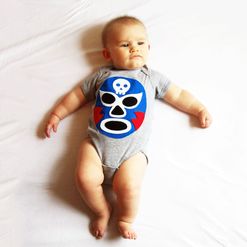 Baby Onesie - Luchador Azul - Blue Mexican Wrestler - Kids & Babies - Mother & Kids - Boys’ Clothing