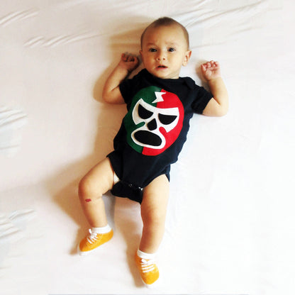 Baby Onesie - Luchador Rojo + Verde - Red + Green Mexican Wrestler - Kids & Babies - Mother & Kids - Boys’ Clothing