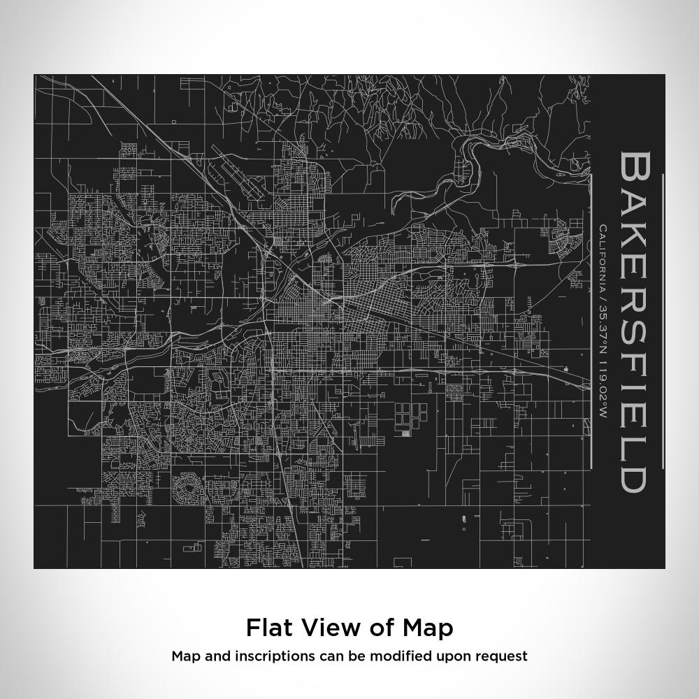 Bakersfield - California Map Bottle with Bamboo Top in Matte Black - Drinkware