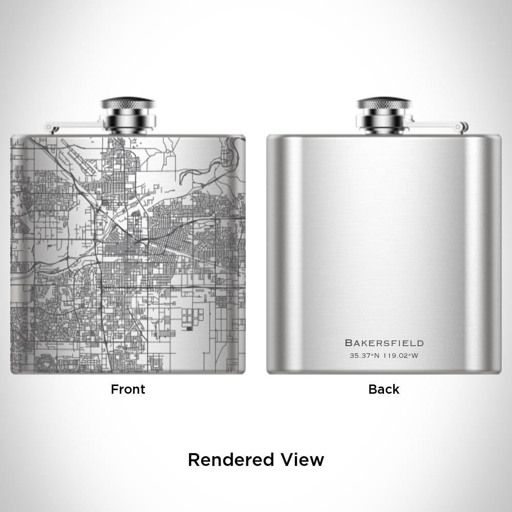 Bakersfield - California Map Hip Flask - Drinkware