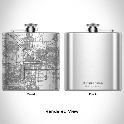 Bakersfield - California Map Hip Flask - Drinkware