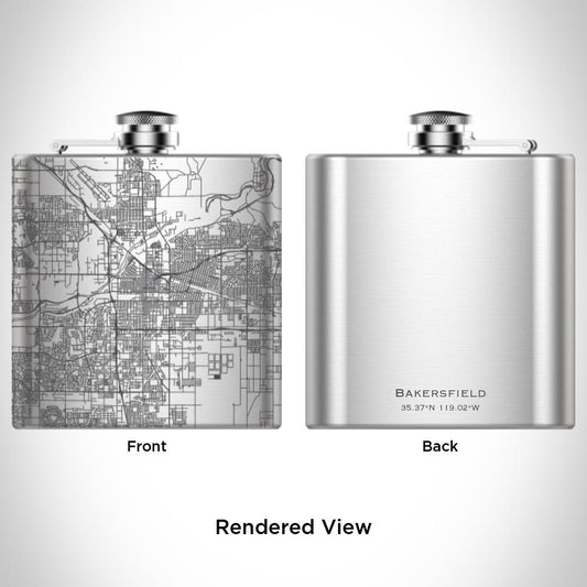 Bakersfield - California Map Hip Flask - Drinkware