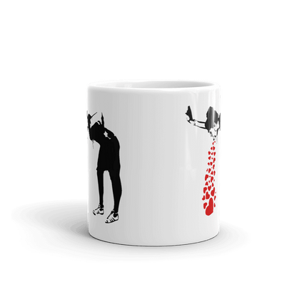 Banksy Lovesick Girl Throwing Up Hearts Artwork Mug - Home & Garden - Kitchen Dining & Bar - Coffeeware