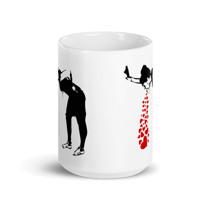 Banksy Lovesick Girl Throwing Up Hearts Artwork Mug - Home & Garden - Kitchen Dining & Bar - Coffeeware