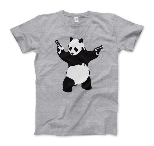 Banksy Pandamonium Armed Panda Artwork T-Shirt - Men’s Fashion - Men’s Clothing - Shirts - Short Sleeve Shirts