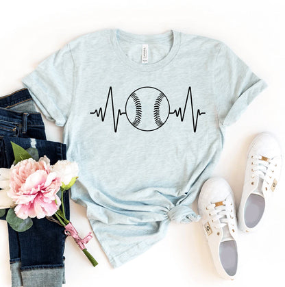 Baseball Heartbeat T-Shirt - Women’s Fashion - Women’s Clothing - Tops & Tees - T-Shirts